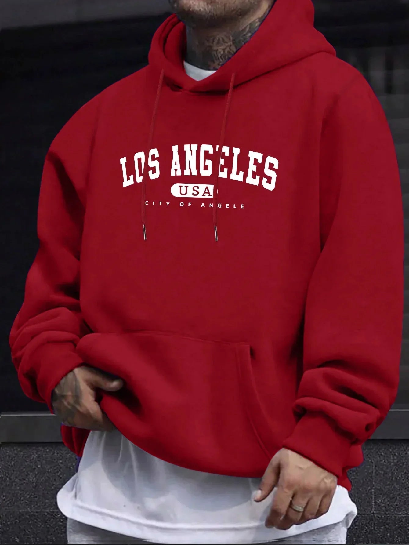 Sweat à Capuche Los Angeles – Pull Oversize Unisexe avec Imprimé Ville