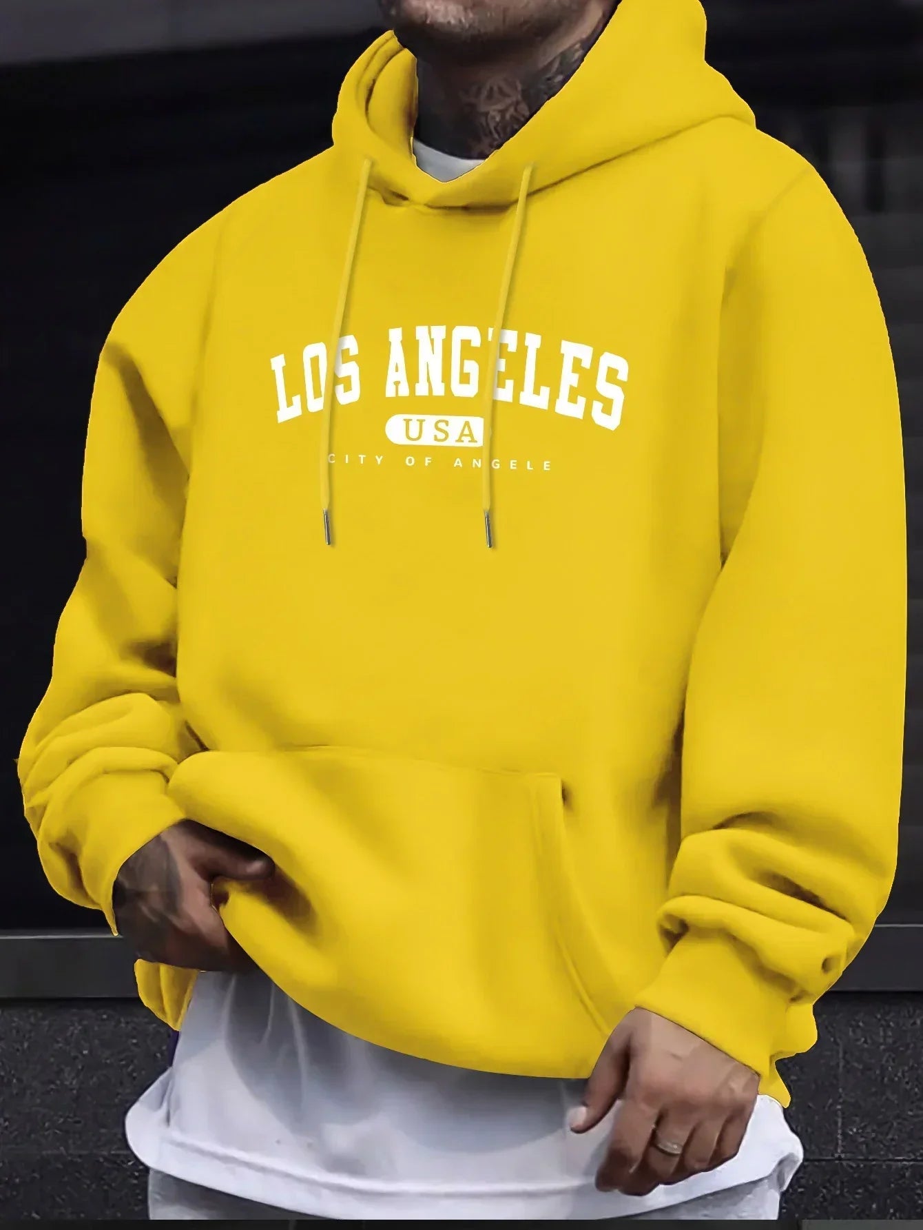Sweat à Capuche Los Angeles – Pull Oversize Unisexe avec Imprimé Ville