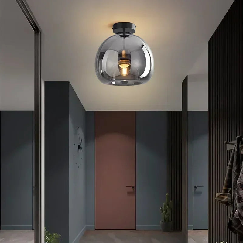 Plafonnier verre noir