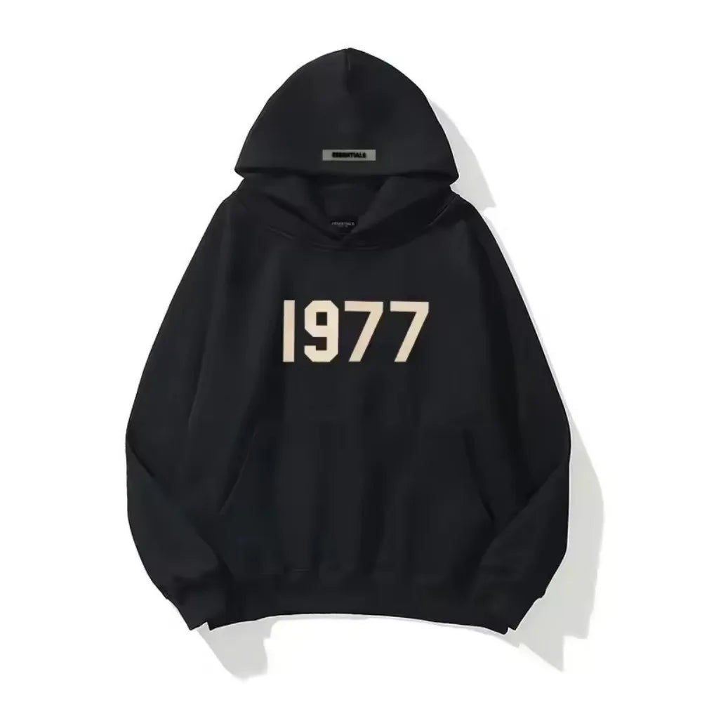Sweat à Capuche 1977 – Hoodie Unisexe Basique avec Imprimé Rétro de l'Année