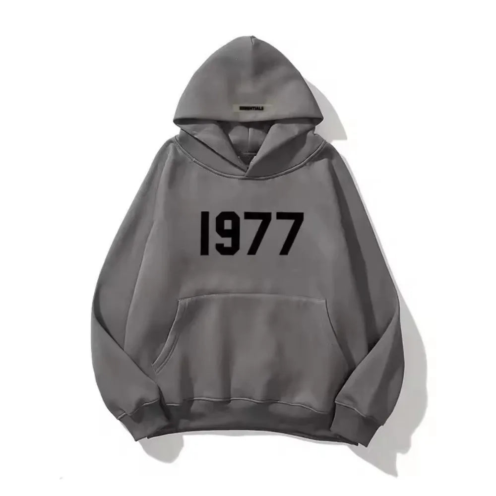 Sweat à Capuche 1977 – Hoodie Unisexe Basique avec Imprimé Rétro de l'Année