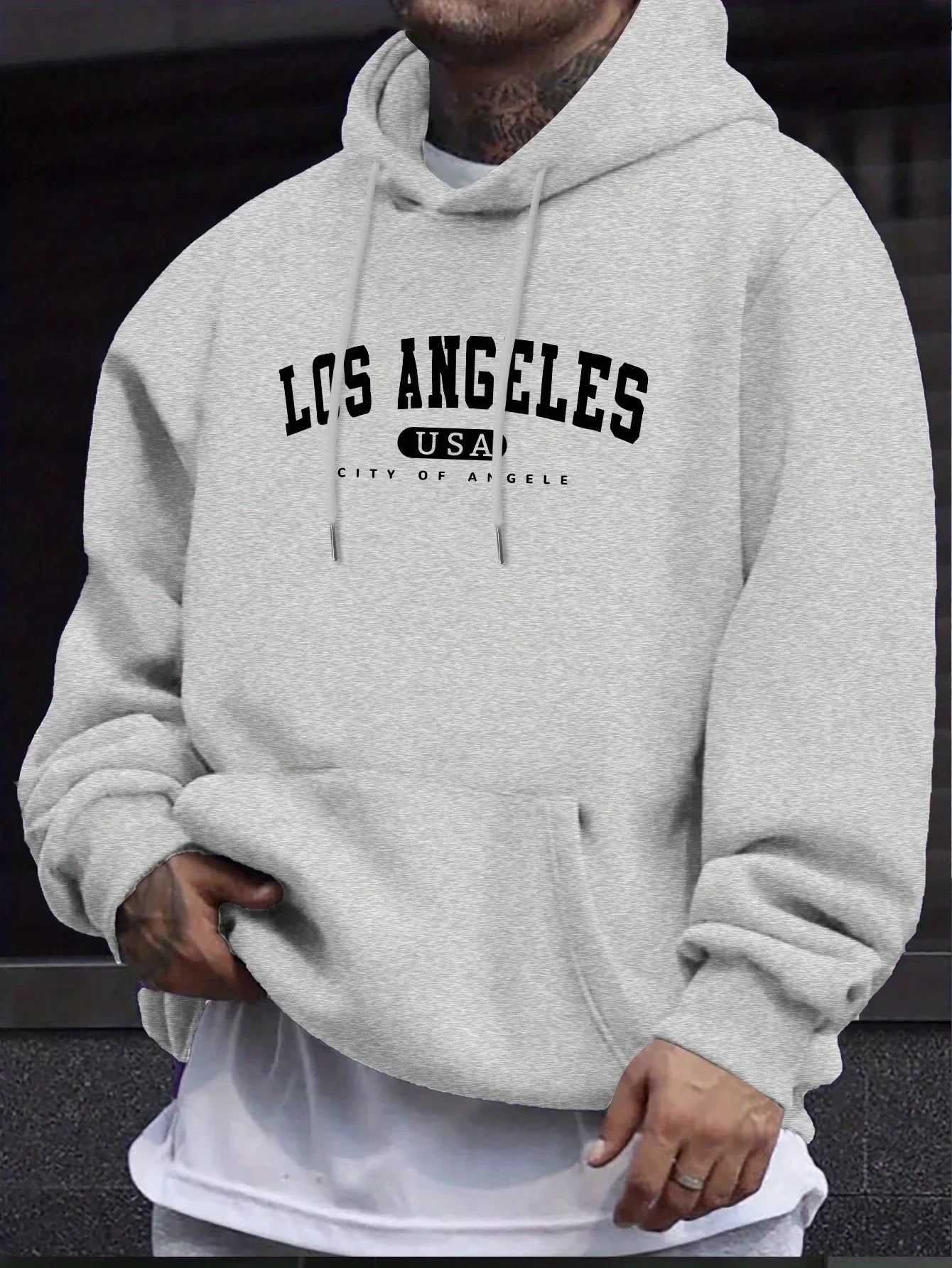 Sweat à Capuche Los Angeles – Pull Oversize Unisexe avec Imprimé Ville