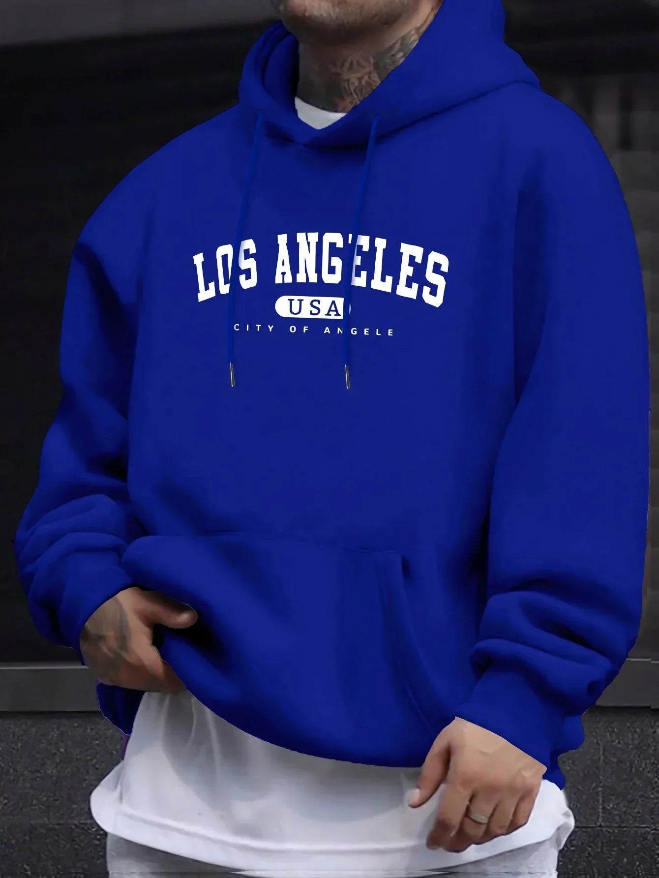 Sweat à Capuche Los Angeles – Pull Oversize Unisexe avec Imprimé Ville