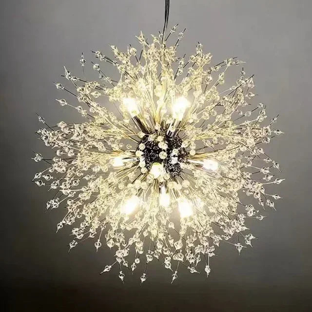 Suspension luminaire cristal pissenlit