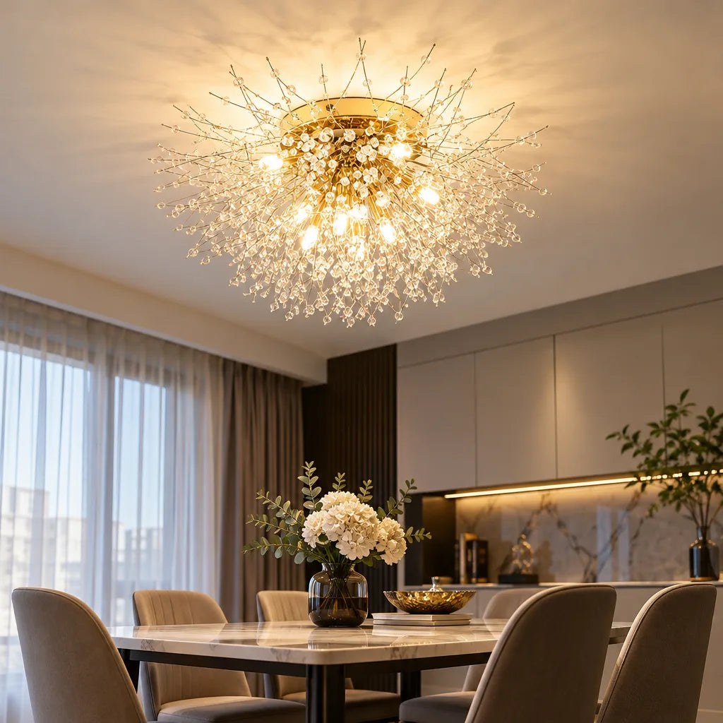 Plafonnier LED cristal moderne