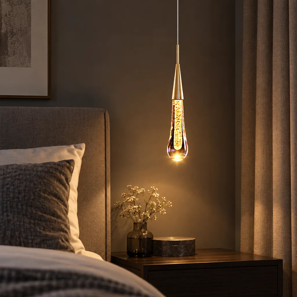 Suspension luminaire cristal doré