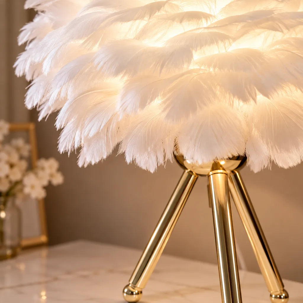 Lampe de table plume
