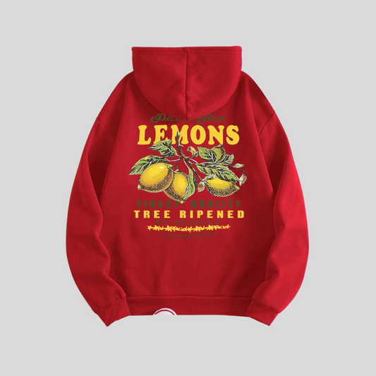 Sweat “Lemons Make Lemonade” – Hoodie Unisexe avec Imprimé de Fruits Jaune