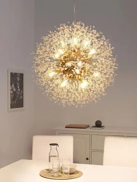 Suspension luminaire cristal pissenlit