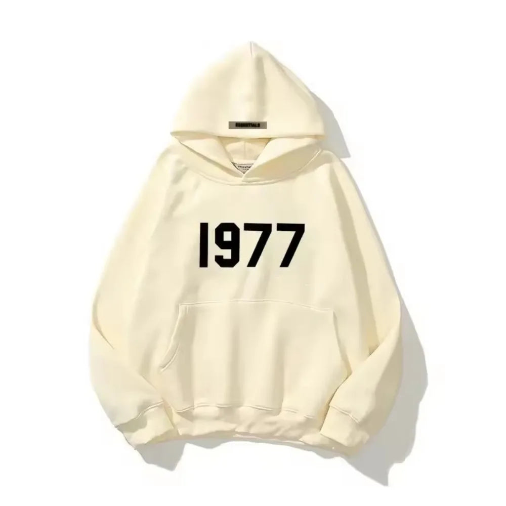 Sweat à Capuche 1977 – Hoodie Unisexe Basique avec Imprimé Rétro de l'Année