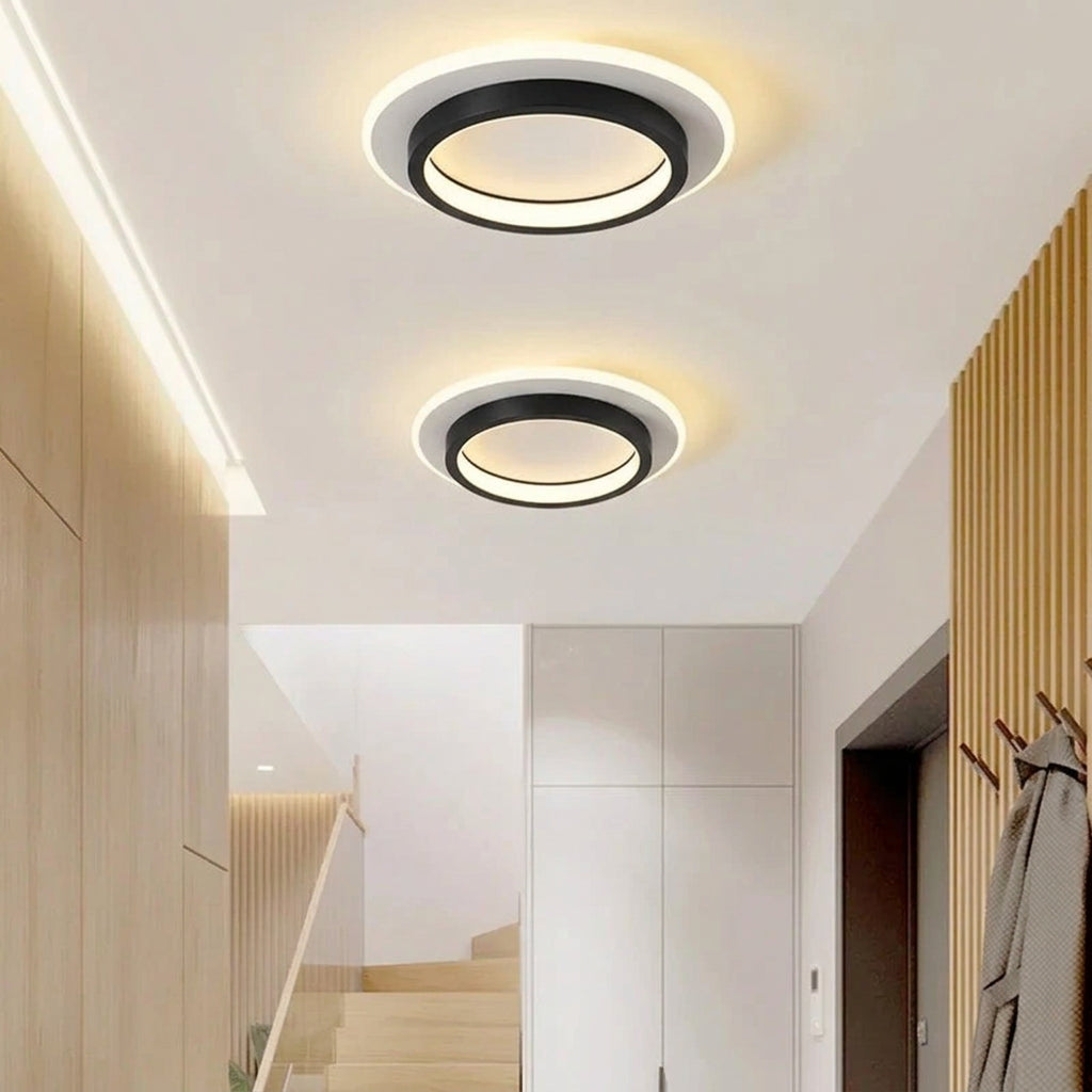 Plafonnier LED fer doré