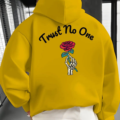 Hoodie Streetwear Noir – Sweat Unisexe avec Cartoon Rose et Cœurs