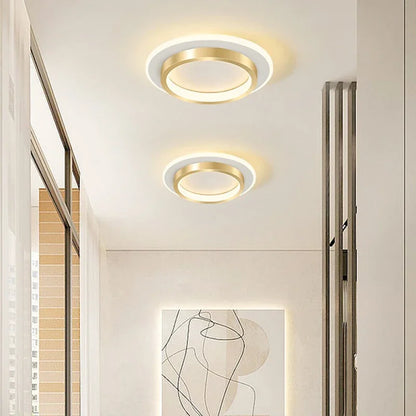 Plafonnier LED fer doré