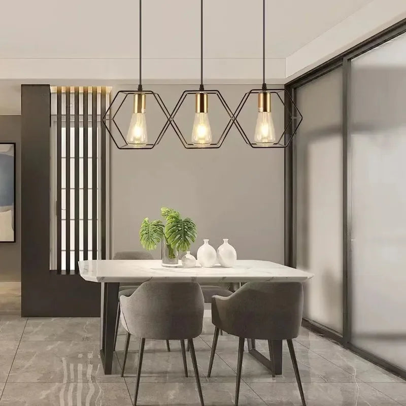 Suspension luminaire fer industrielle
