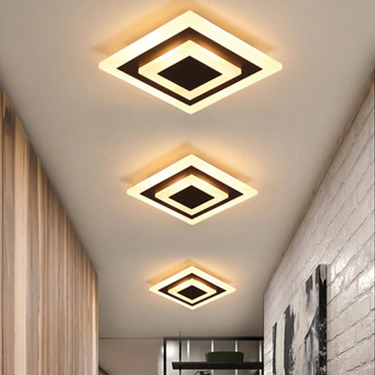 Plafonnier LED carré fer