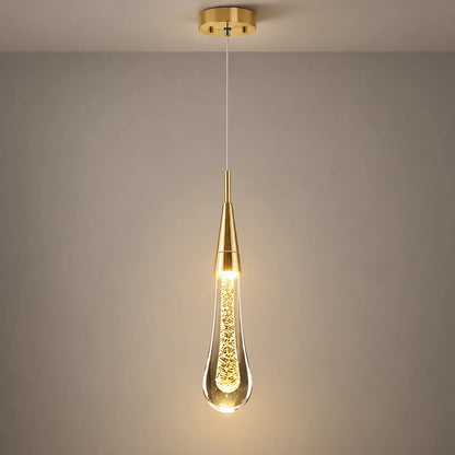 Suspension luminaire cristal doré