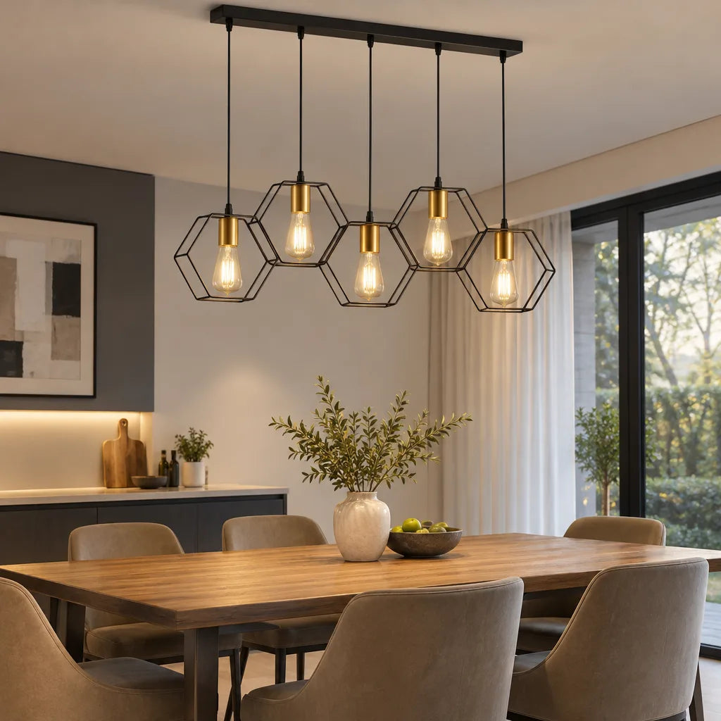 Suspension luminaire industrielle fer