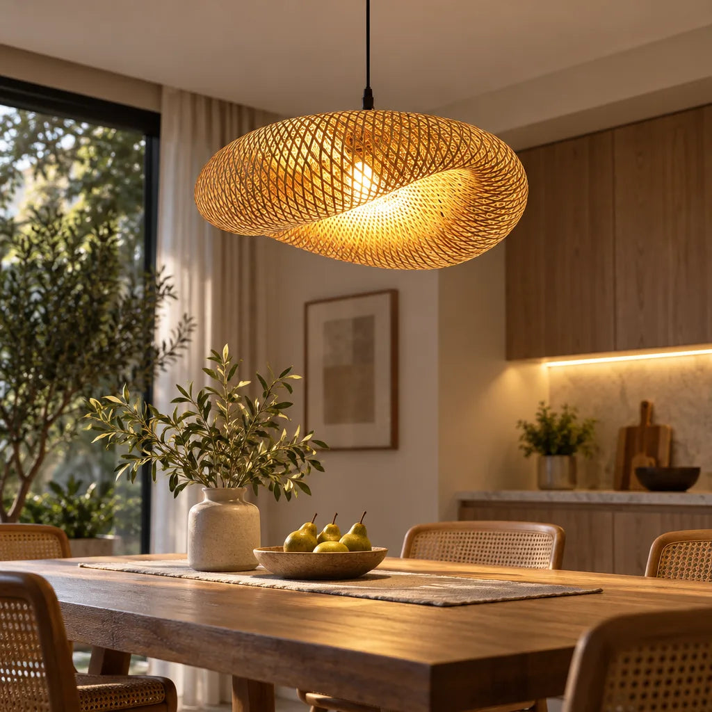 Suspension luminaire bambou artisanal