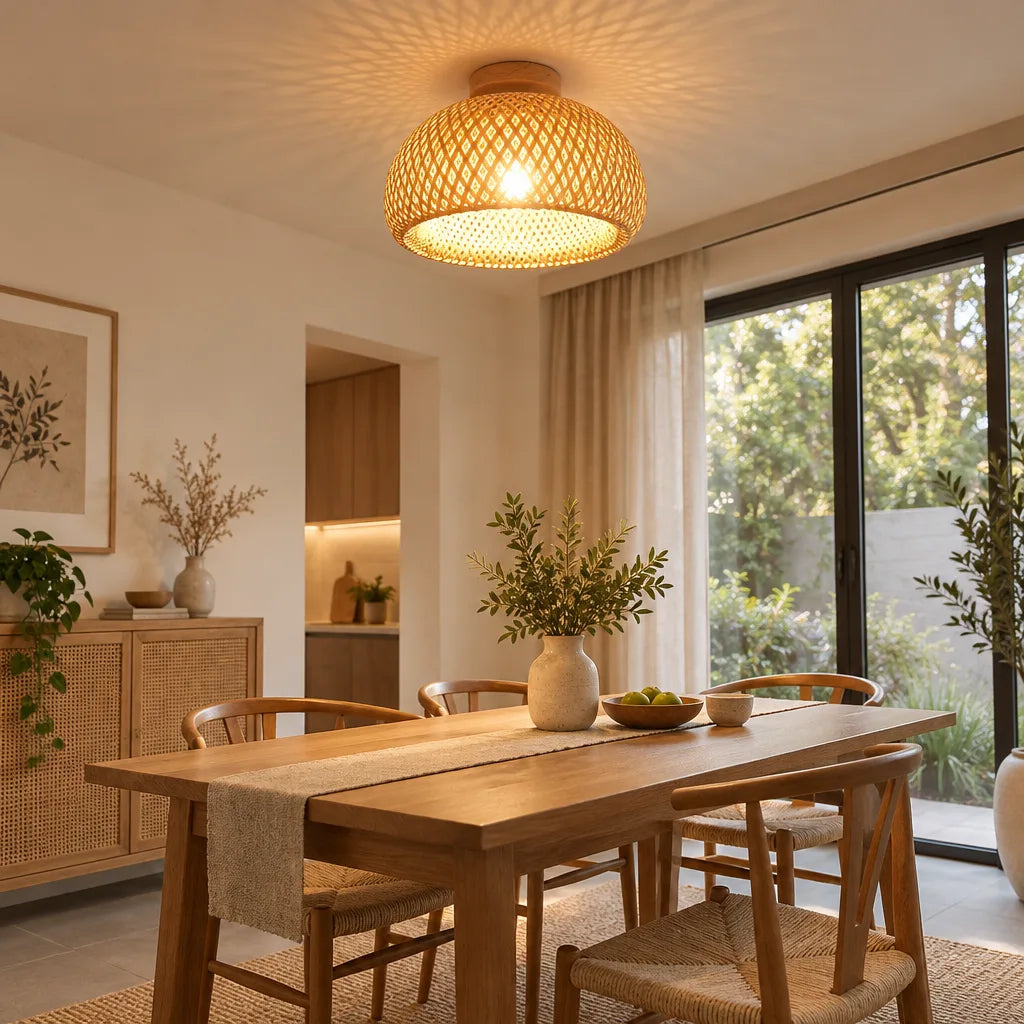 Plafonnier bambou naturel