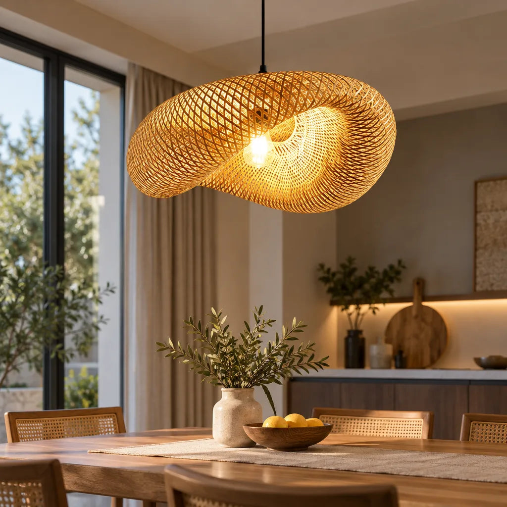 Suspension luminaire bambou artisanal